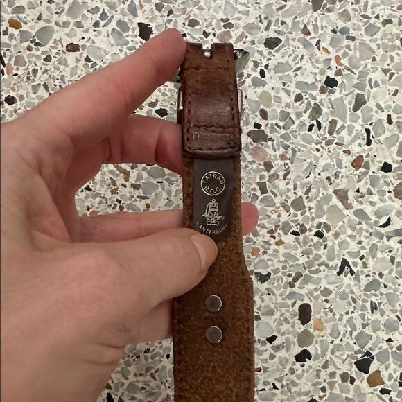 Canterbury brown leather western belt silver buckle 32 small s boho - Picture 4 of 8